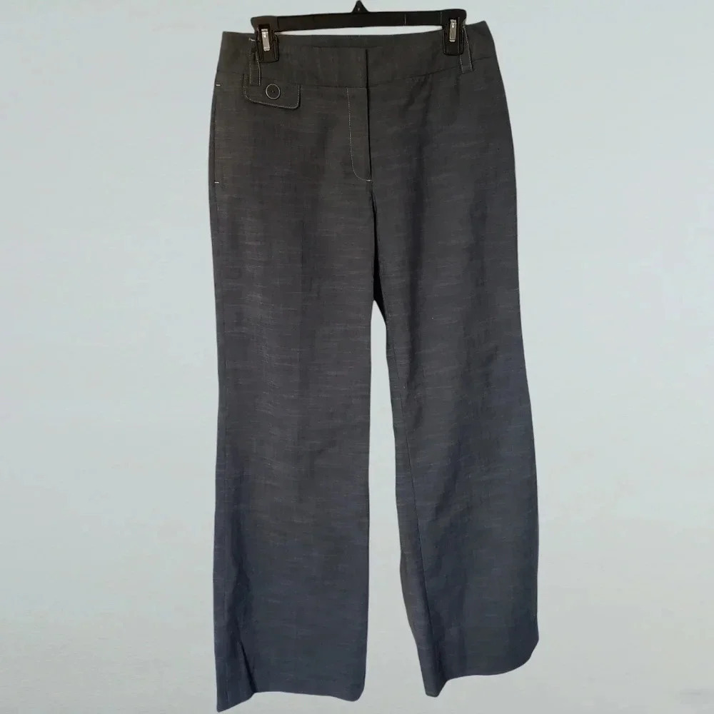 -Rafaella women pant gray textured wide leg slacks size 4